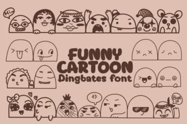 Funny Cartoon by Chonada — Dingbats Font — thumbnail 1