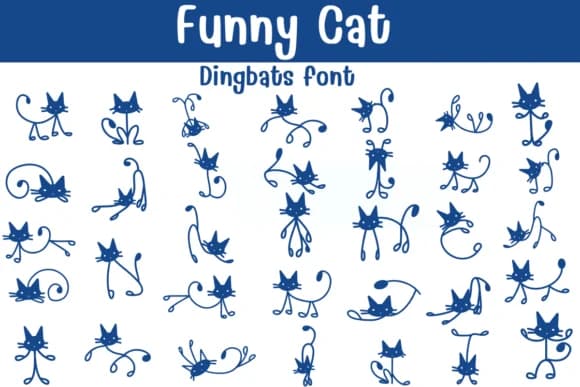 Funny Cat by Sontaya — Dingbats Font