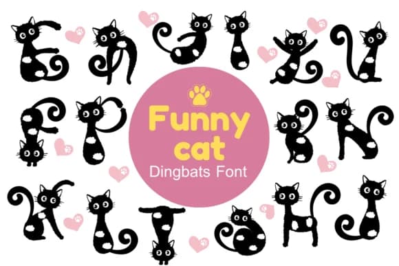 Funny Cat by Nun Sukhwan — Dingbats Font