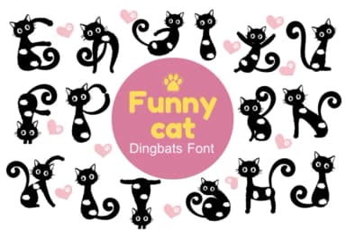 Funny Cat by Nun Sukhwan — Dingbats Font — thumbnail 1