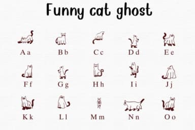 Funny Cat Ghost by Nongyao — Dingbats Font — thumbnail 2