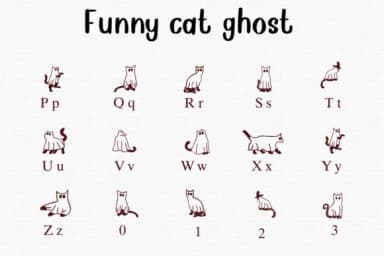 Funny Cat Ghost by Nongyao — Dingbats Font — thumbnail 3