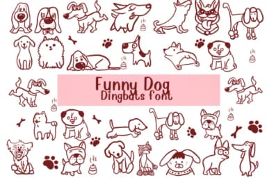 Funny Dog by Nongyao — Dingbats Font — thumbnail 1