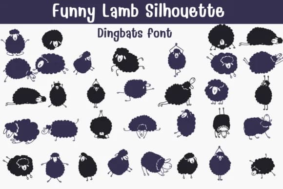 Funny Lamb Silhouette by Sontaya — Dingbats Font