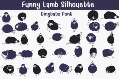 Funny Lamb Silhouette by Sontaya — Dingbats Font — thumbnail 1
