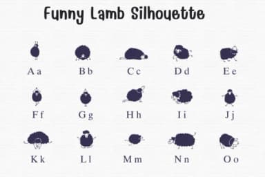 Funny Lamb Silhouette by Sontaya — Dingbats Font — thumbnail 2