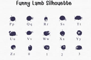 Funny Lamb Silhouette by Sontaya — Dingbats Font — thumbnail 3