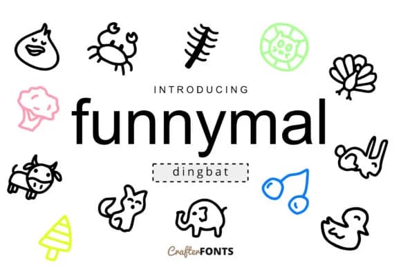 Funnymal Doodle by CrafterFonts — Dingbats Font