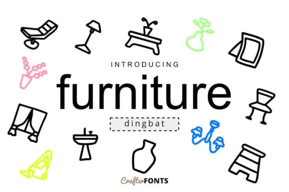 Furniture Doodle by CrafterFonts — Dingbats Font