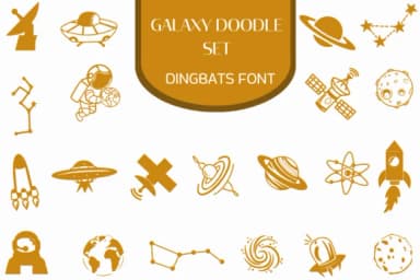 Galaxy Doodle Set by Heartcraft Atelier — Dingbats Font — thumbnail 1