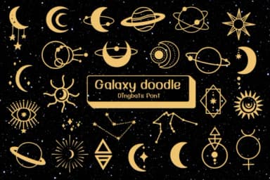 Galaxy Doodle by Ketsarin — Dingbats Font — thumbnail 1
