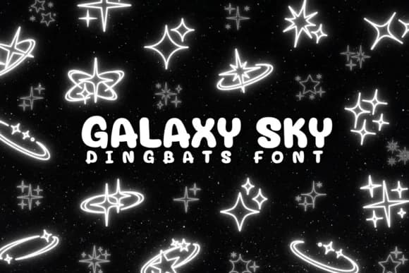 Galaxy Sky by Chonada — Dingbats Font