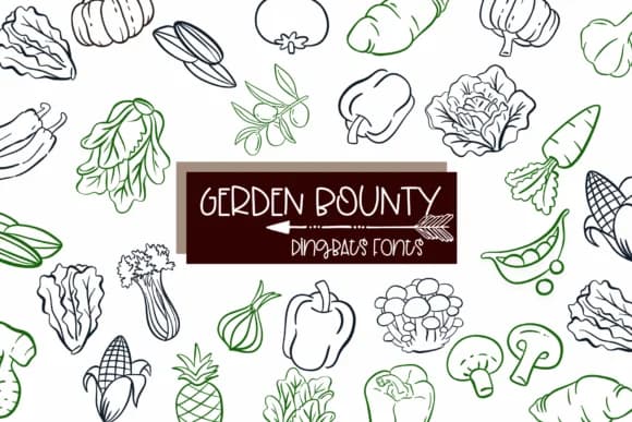 Garden Bounty by Sirinart — Dingbats Font