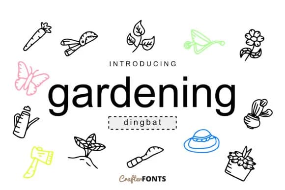 Gardening Doodle by CrafterFonts — Dingbats Font