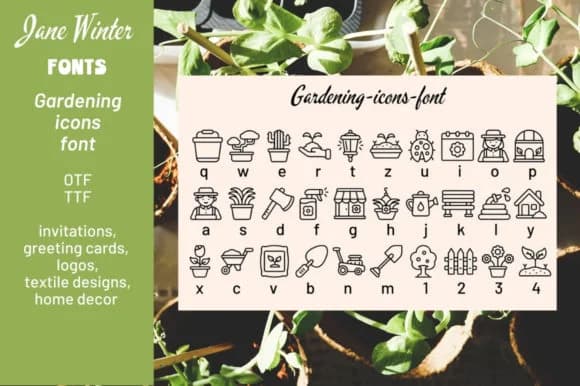 Gardening Icons by Stella Sky — Dingbats Font
