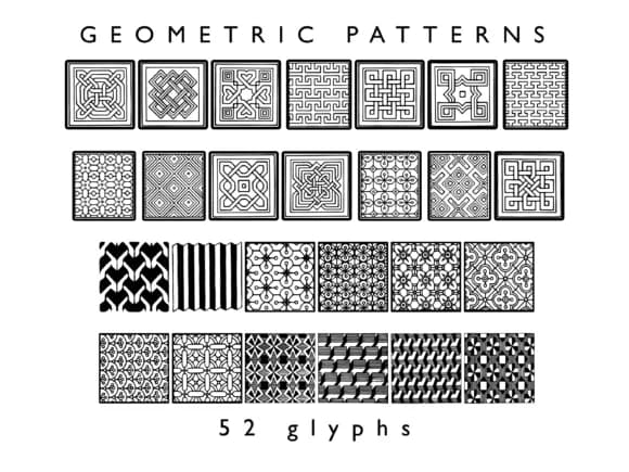 Geometric Patterns by The Tenacious Type Studio — Dingbats Font