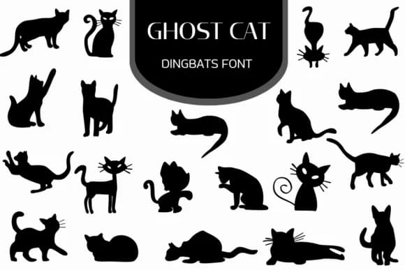 Ghost Cat by Heartcraft Atelier — Dingbats Font