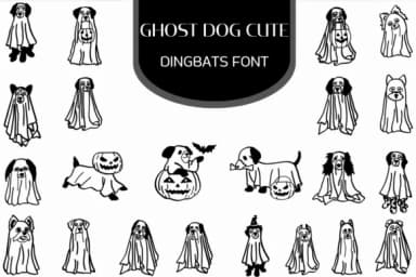 Ghost Dog Cute by Heartcraft Atelier — Dingbats Font — thumbnail 1