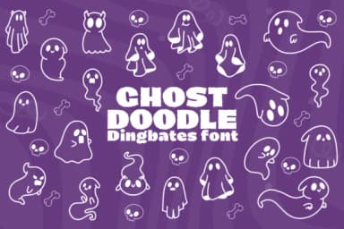 Ghost Doodle by Chonada — Dingbats Font — thumbnail 1