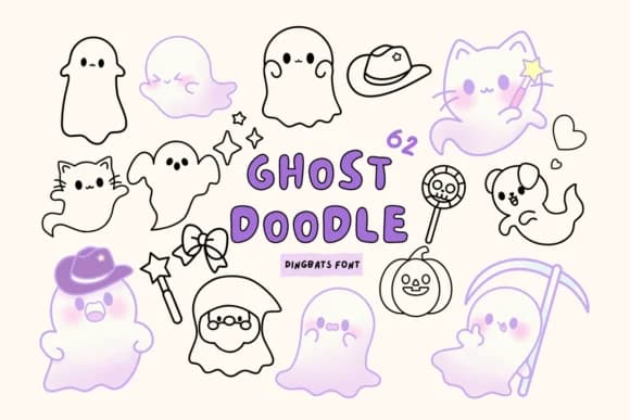 Ghost Doodle by Babymimiart — Dingbats Font