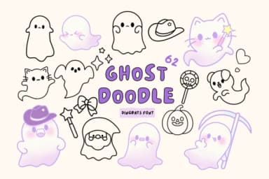 Ghost Doodle by Babymimiart — Dingbats Font — thumbnail 1