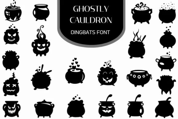 Ghostly Caldron by Heartcraft Atelier — Dingbats Font