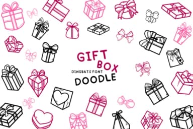 Gift Box Doodle by Bee piyanuch — Dingbats Font — thumbnail 1