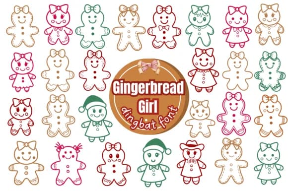 Gingerbread Girl by Pui Art — Dingbats Font