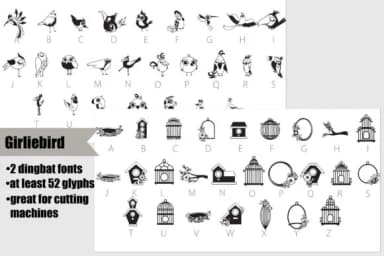 Girliebird Font by Illustration Ink — Dingbats Font — thumbnail 1