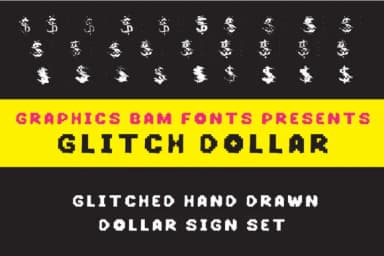 Glitch Dollar by GraphicsBam Fonts — Dingbats Font — thumbnail 1