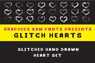 Glitch Hearts by GraphicsBam Fonts — Dingbats Font — thumbnail 1