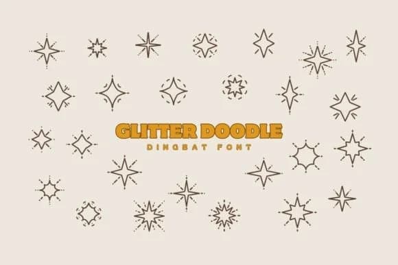 Glitter Doodle by Eystore — Dingbats Font