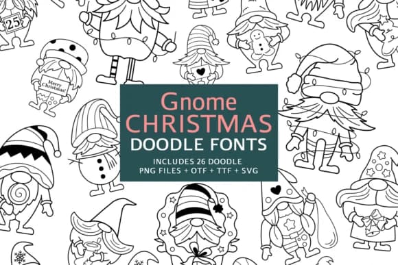 Gnome Christmas Doodle by digitalplannerland — Dingbats Font