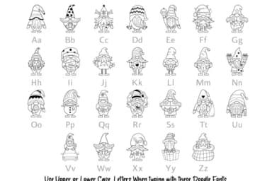 Gnome Christmas Doodle by digitalplannerland — Dingbats Font — thumbnail 2