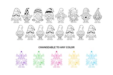 Gnome Christmas Doodle by digitalplannerland — Dingbats Font — thumbnail 3