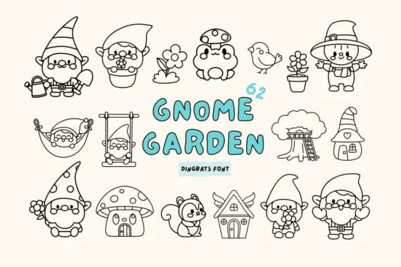 Gnome Garden by Babymimiart — Dingbats Font