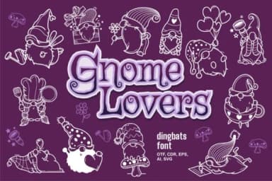 Gnome Lovers by Onoborgol — Dingbats Font — thumbnail 1