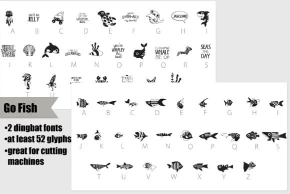 Go Fish by Illustration Ink — Dingbats Font