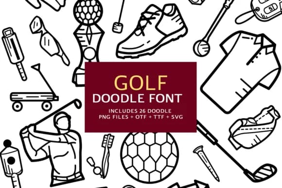 Golf Doodle by digitalplannerland — Dingbats Font