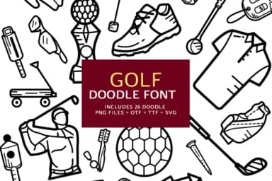 Golf Doodle by digitalplannerland — Dingbats Font — thumbnail 1