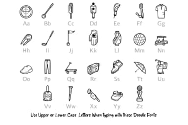 Golf Doodle by digitalplannerland — Dingbats Font — thumbnail 2