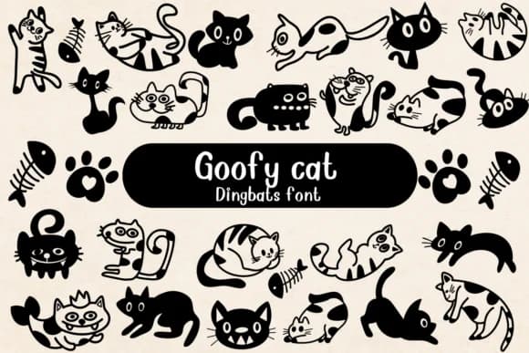 Goofy Cat by Nongyao — Dingbats Font