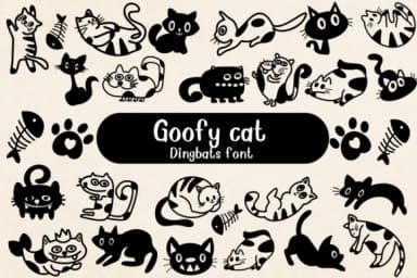 Goofy Cat by Nongyao — Dingbats Font — thumbnail 1