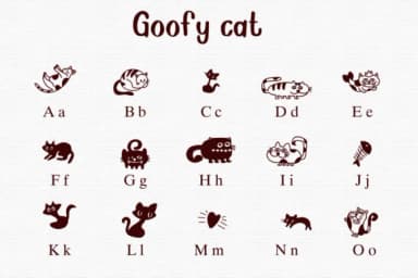 Goofy Cat by Nongyao — Dingbats Font — thumbnail 2