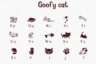 Goofy Cat by Nongyao — Dingbats Font — thumbnail 3