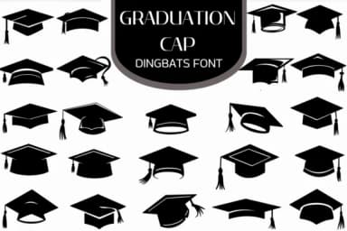 Graduation Cap by Heartcraft Atelier — Dingbats Font — thumbnail 1