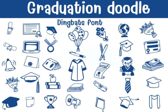 Graduation Doodle by Sontaya — Dingbats Font