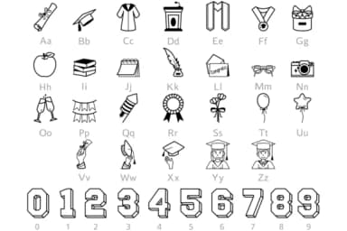 Graduation Doodle by digitalplannerland — Dingbats Font — thumbnail 2