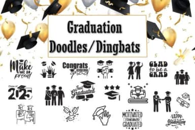 Graduation Doodles by Mary Kay's Magic — Dingbats Font — thumbnail 1