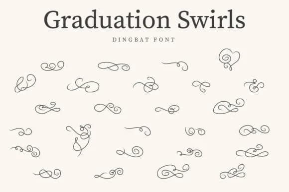 Graduation Swirls by CraftedType Studio — Dingbats Font
